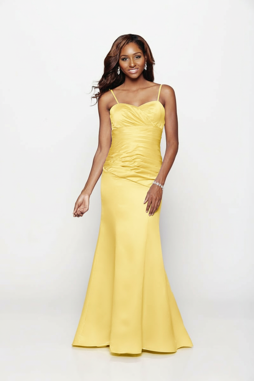 Satin Embrace Ruched Gown