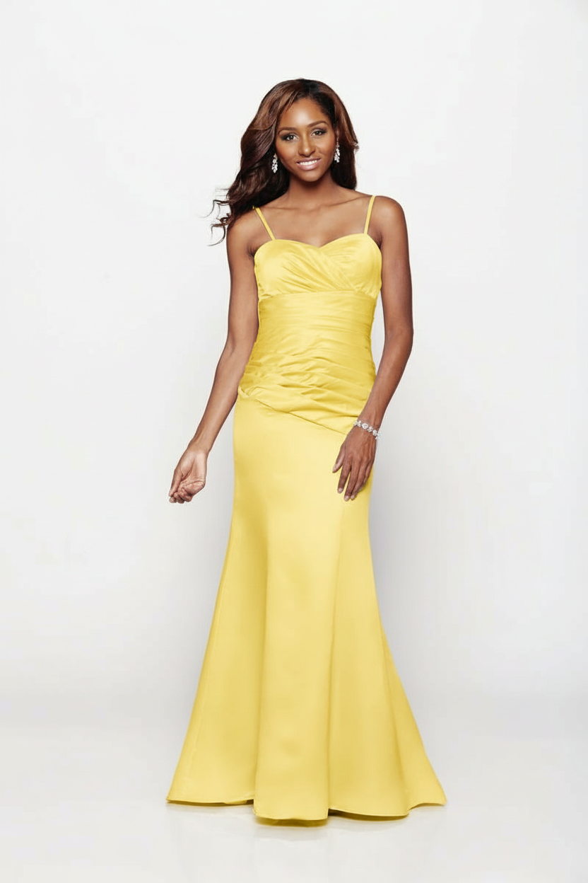 Satin Embrace Ruched Gown