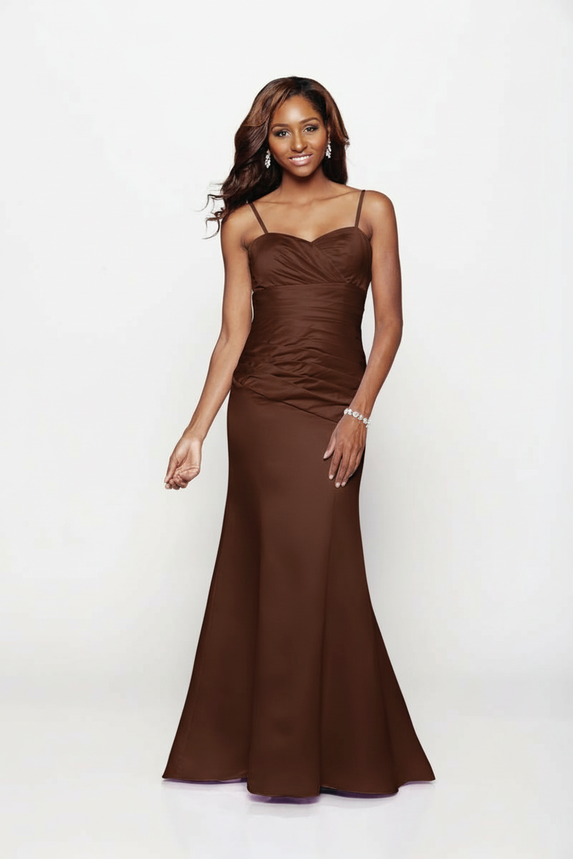 Satin Embrace Ruched Gown