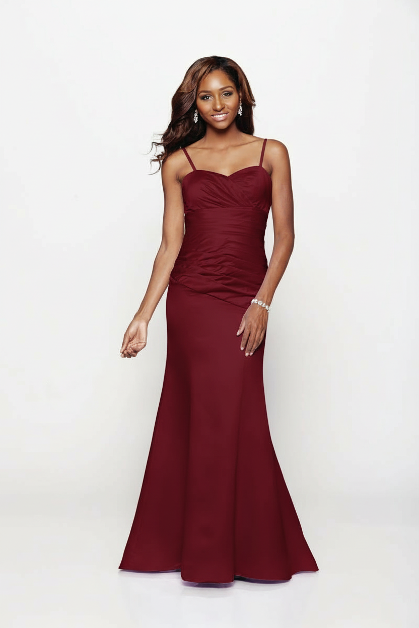Satin Embrace Ruched Gown