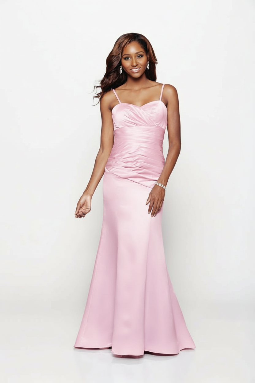 Satin Embrace Ruched Gown