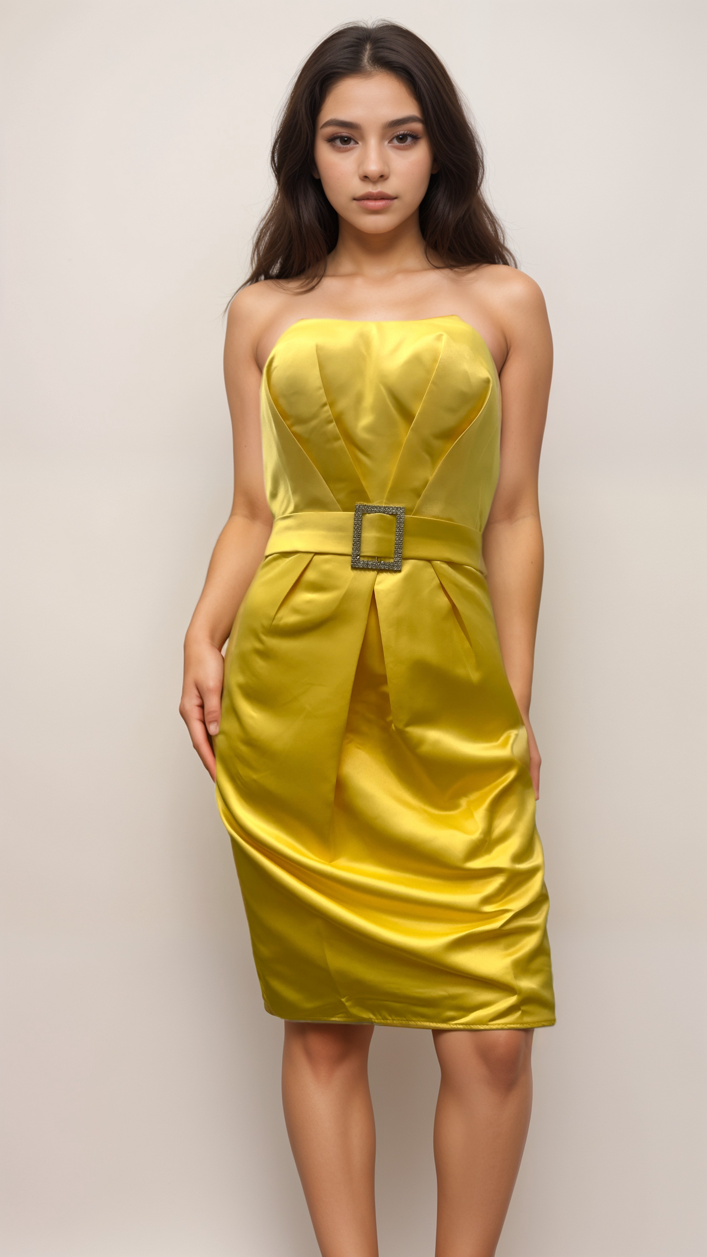 Sunset Radiance Satin Mini Dress