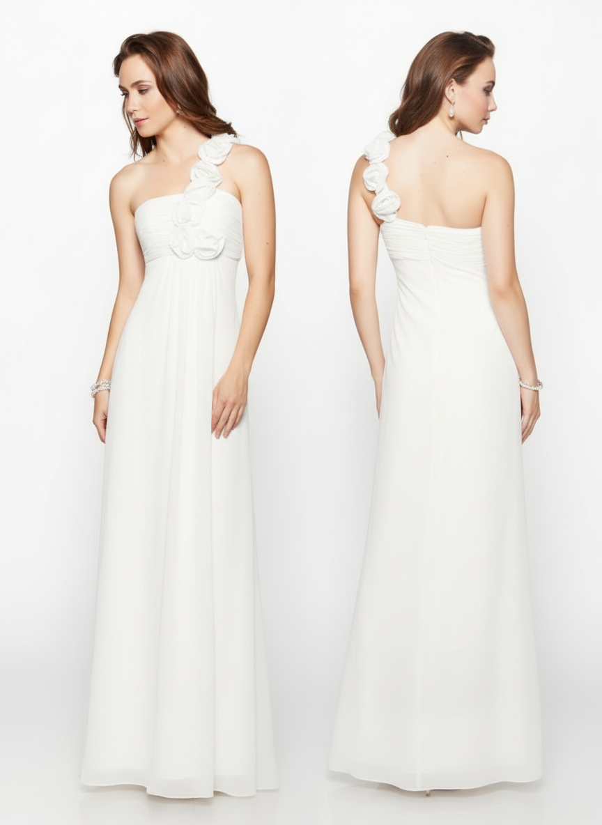 One-Shoulder Chiffon Gown