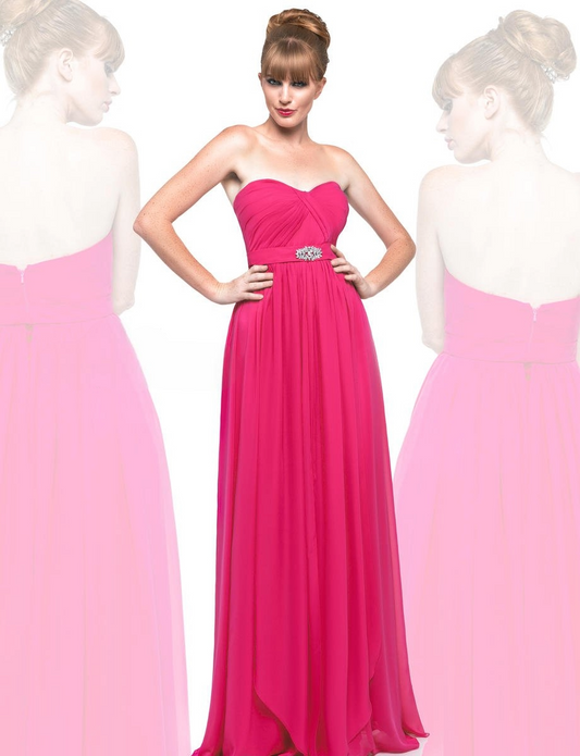 Last Dress: Strapless Chiffon Dress_E1582_TEAL_24