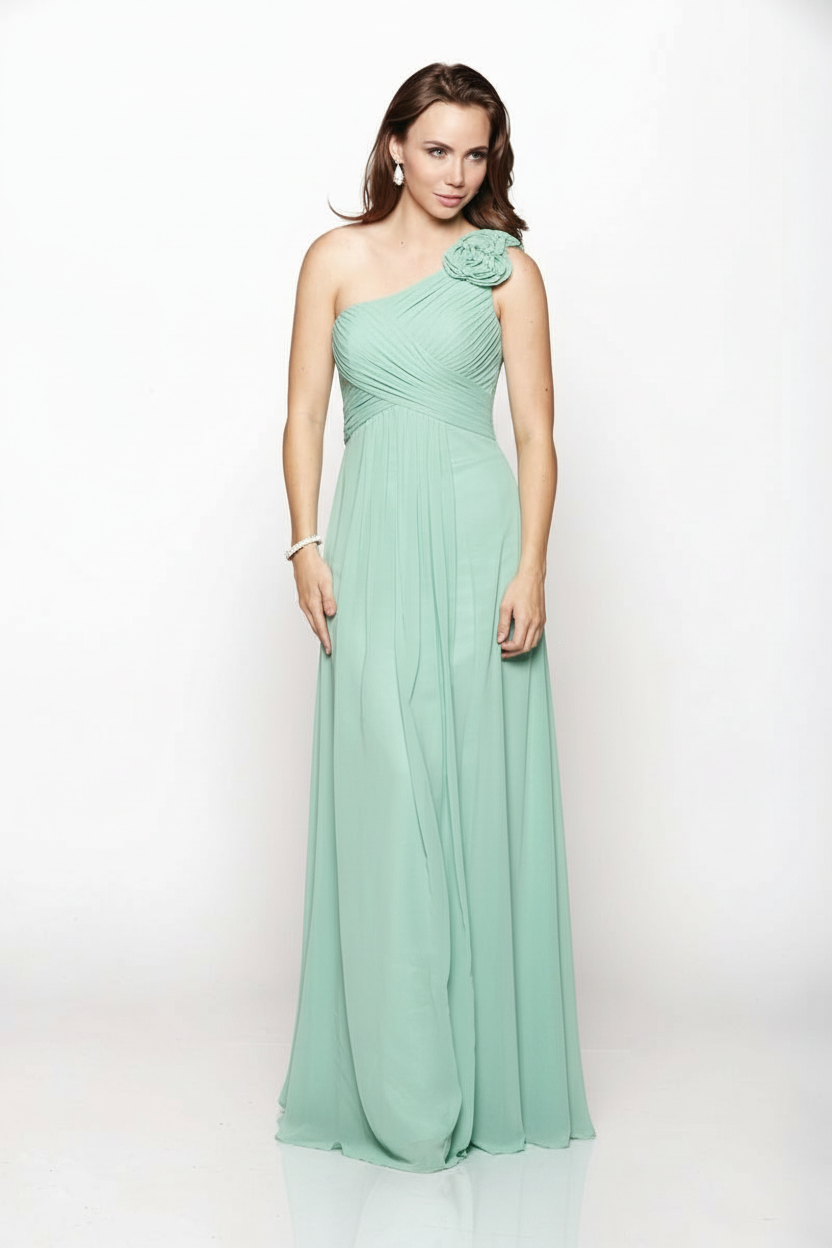 One-Shoulder Blossom Gown