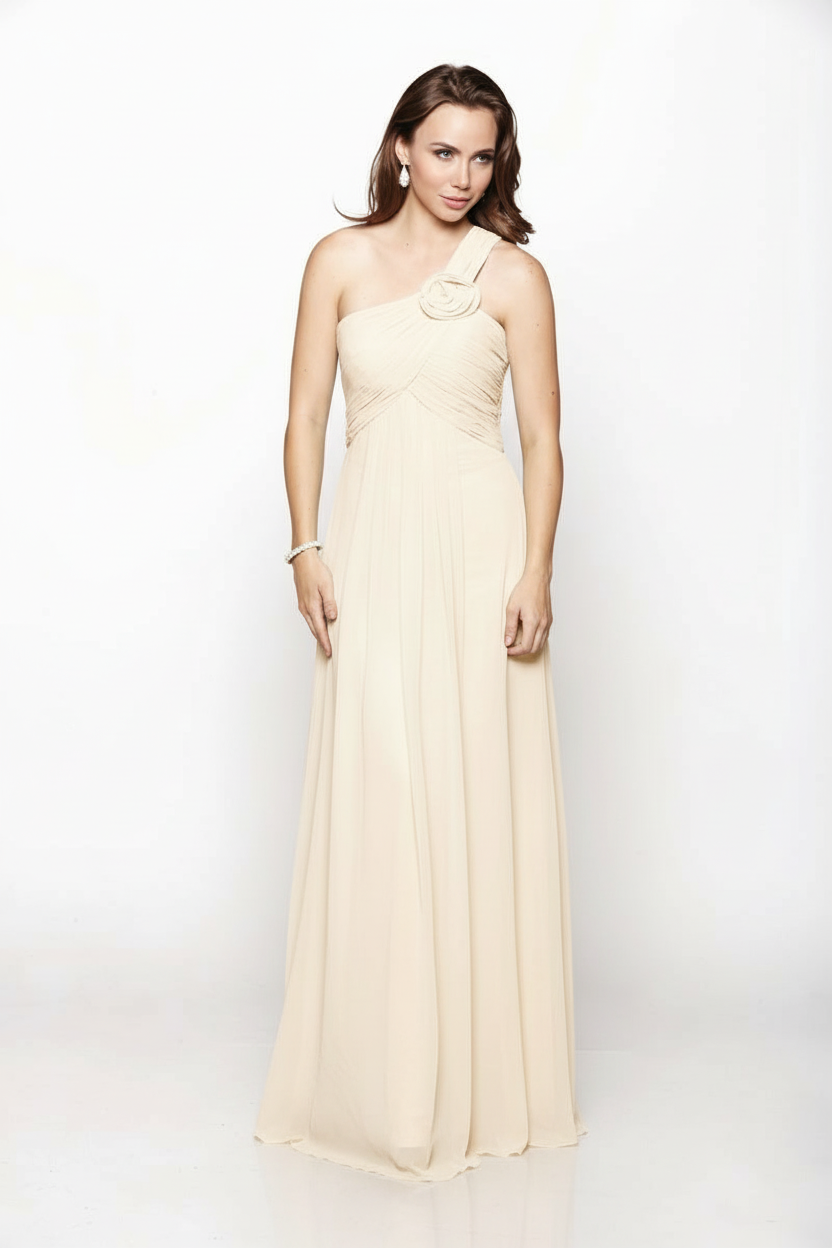 One-Shoulder Blossom Gown