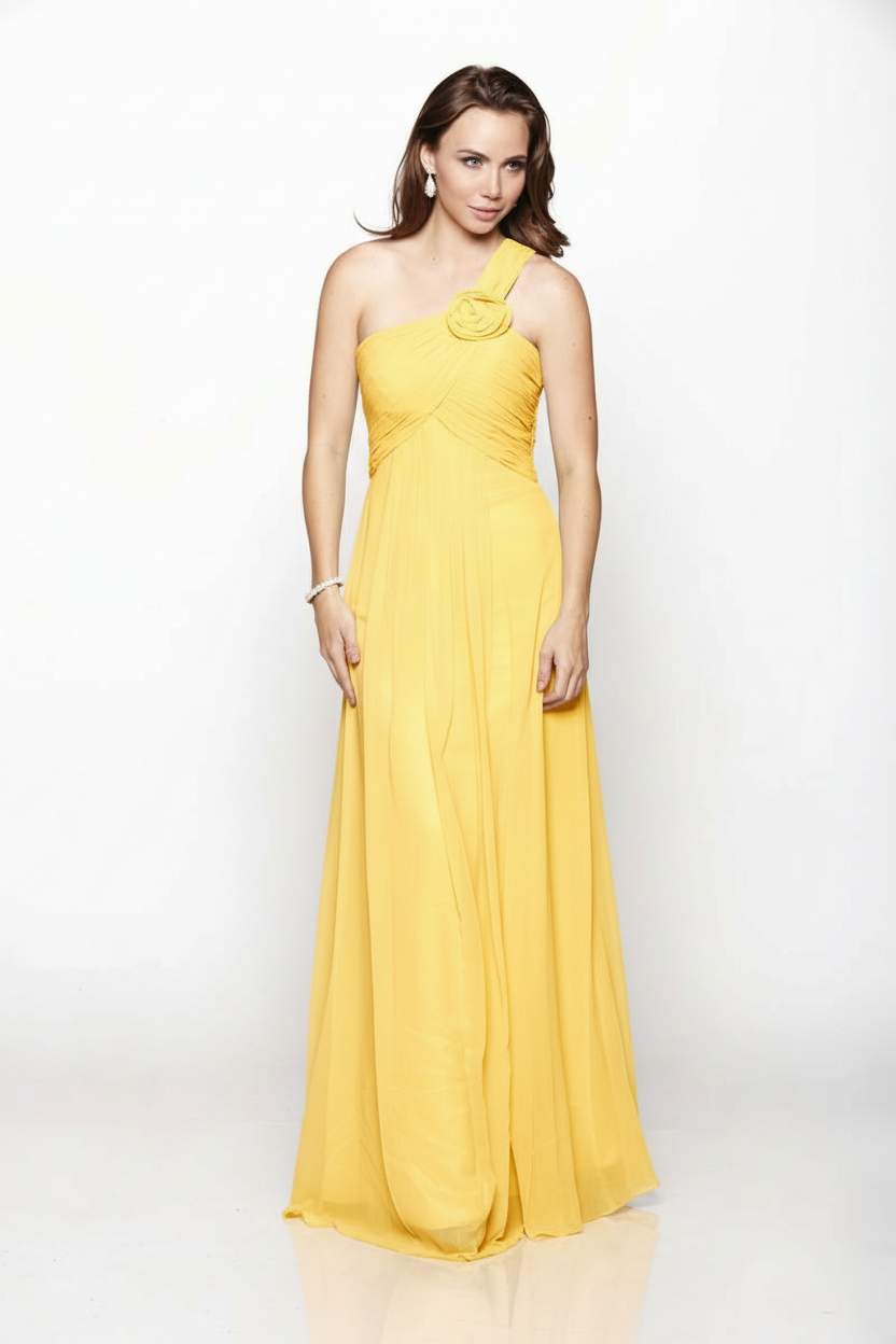 One-Shoulder Blossom Gown