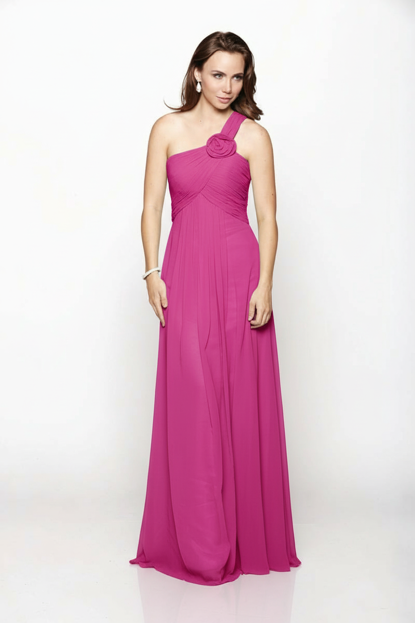 One-Shoulder Blossom Gown