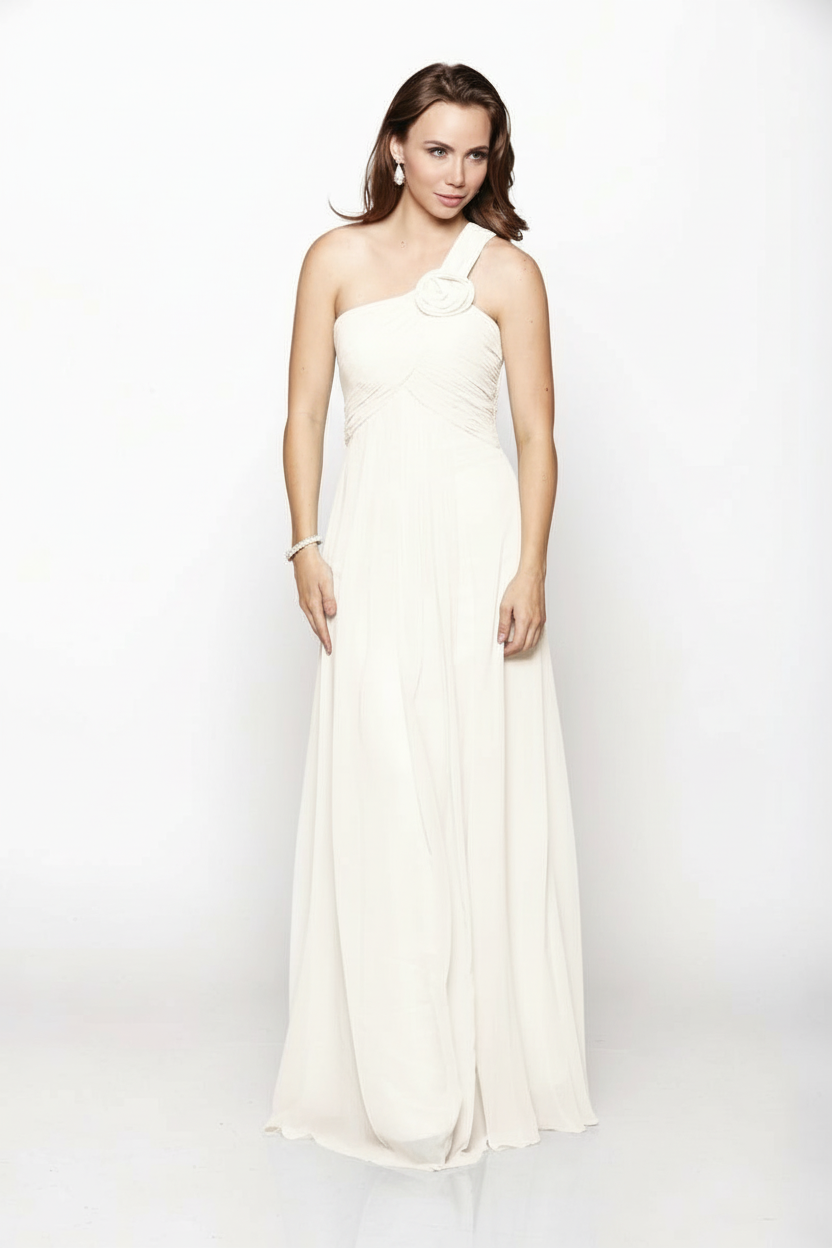One-Shoulder Blossom Gown