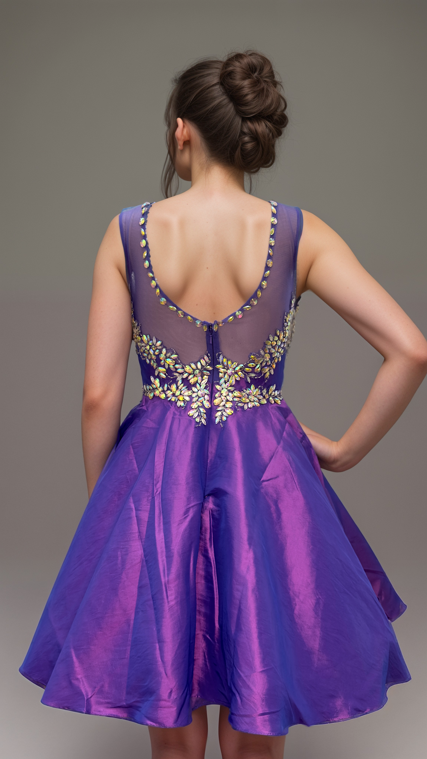 Purple Fit & Flare Dress